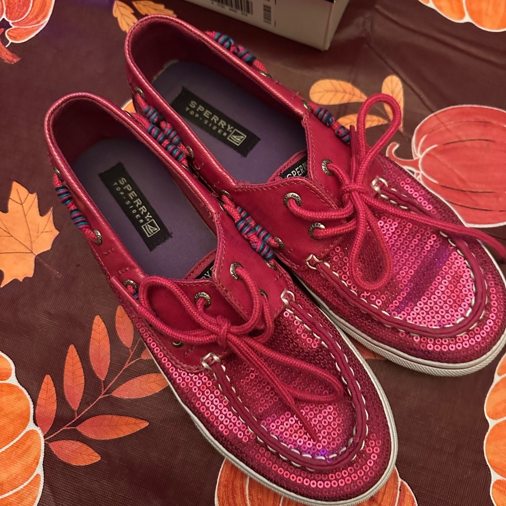 Pink sequin Sperry’s